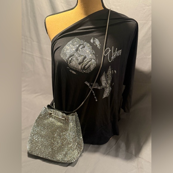 Handbags - CLEARANCE Concert Bundle: Usher Off-The-Shoulder Rhinestone Shirt & Handbag